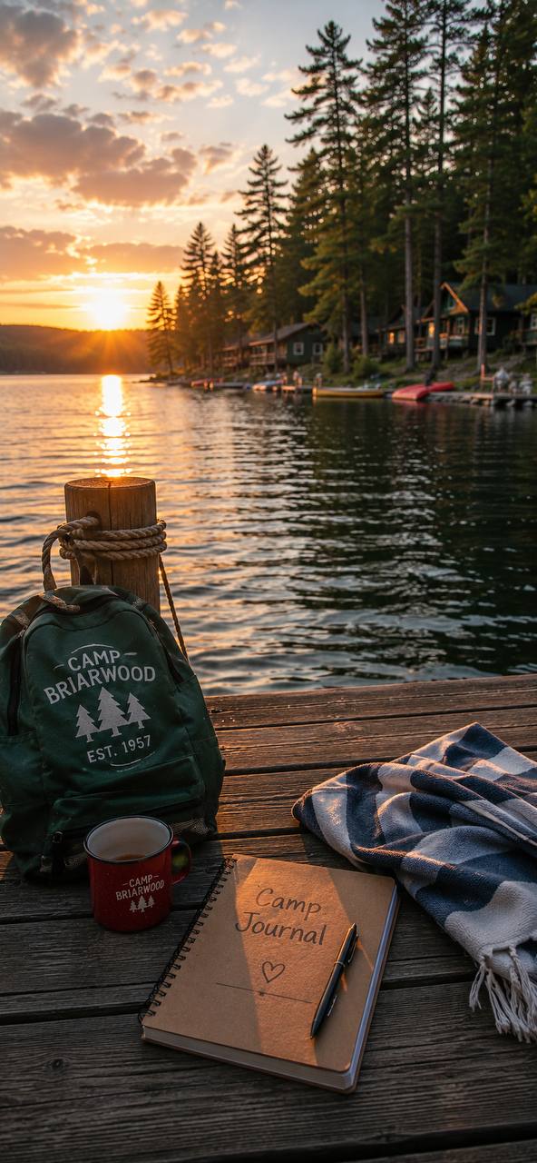 Preview of Camp Journal at Sunset wallpaper